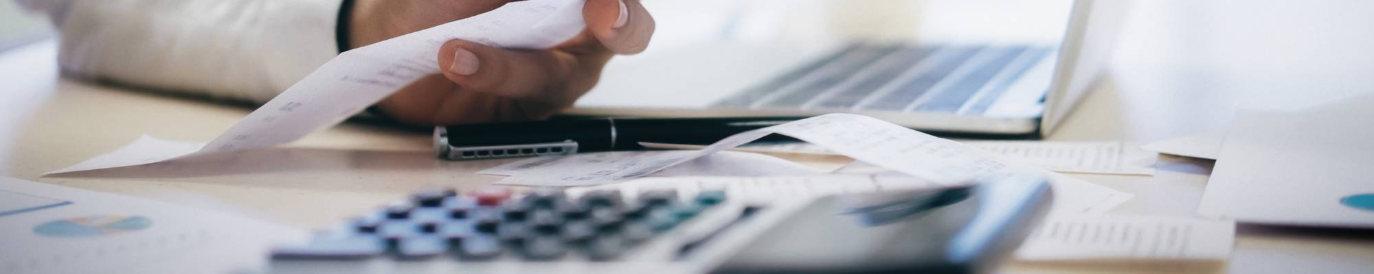 calculator and receipt